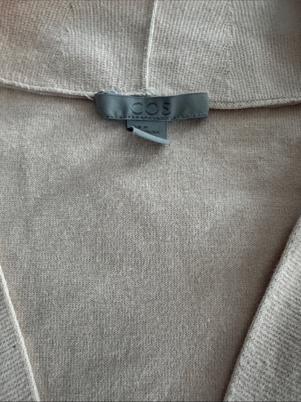 COS Neutral Taupe V‑Neck Knit Cardigan